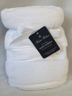 Brand New With Tags (NWT) Brooks Brothers Luxury Hand Towels - Set of Two
